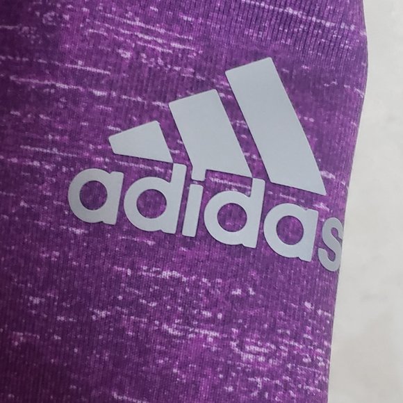 { 7 FOR $45 } LIKE NEW ADIDAS CLIMALITE HEATHER PURPLE LEGGINGS YOGA PANT - Picture 4 of 6